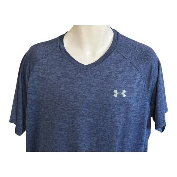 Under Armour Mens Tech Tee~Size Large~Navy Blue Athletic Sport Top EUC ~ L12 15 - Picture 3 of 9